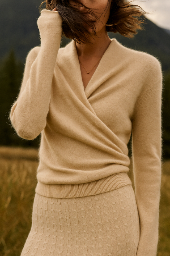 Vielseitiger Wickelpullover für Damen, passt zu jedem Anlass.