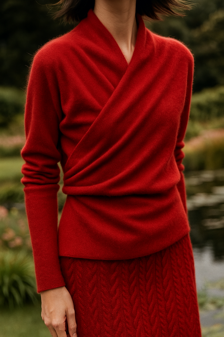 Eleganter Feinstrick-Damenpullover, Crossover-Stil, für Komfort & Mode.