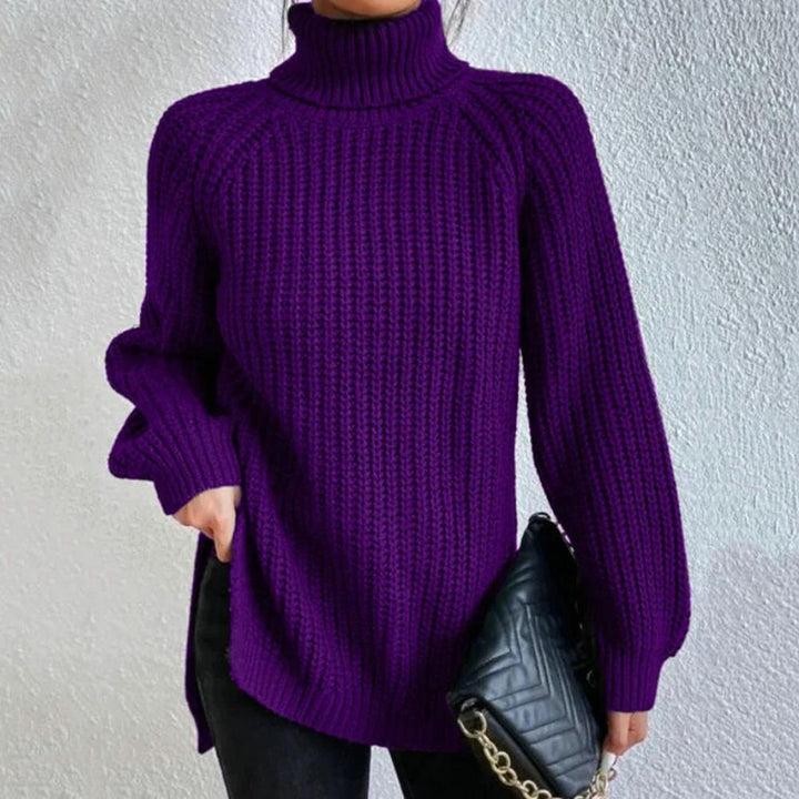Warmer Damen Rippstrickpullover mit Rollkragen für den Winter. Vielseitiger Langarm-Pullover für elegante Looks.