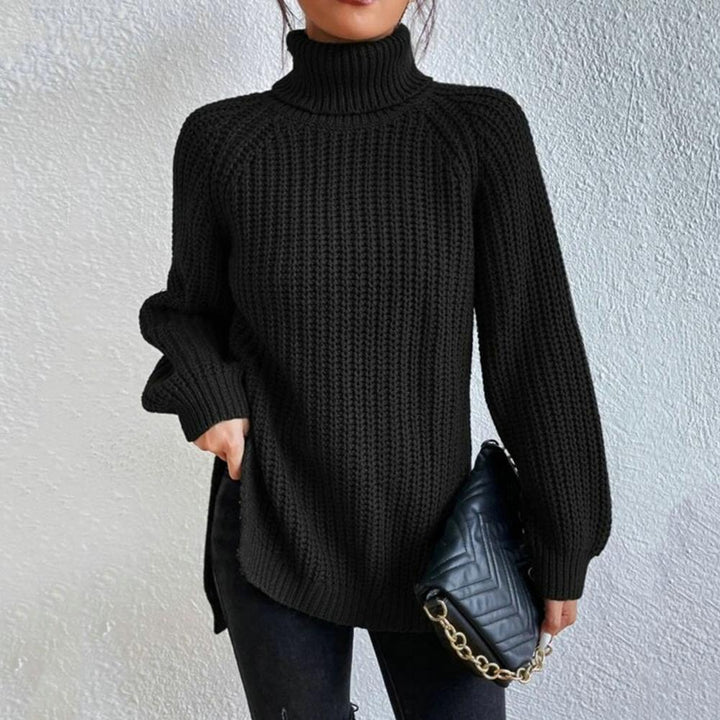 Stilvoller Damen Rollkragenpullover in Rippstrick, ideal für den Winter. Eleganter und warmer Damenpullover.