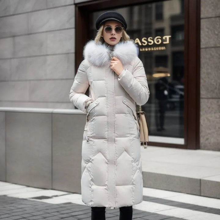 Eleganter Damen Winter Steppmantel mit Kapuze, warm & modisch für Outdoor und Alltag.