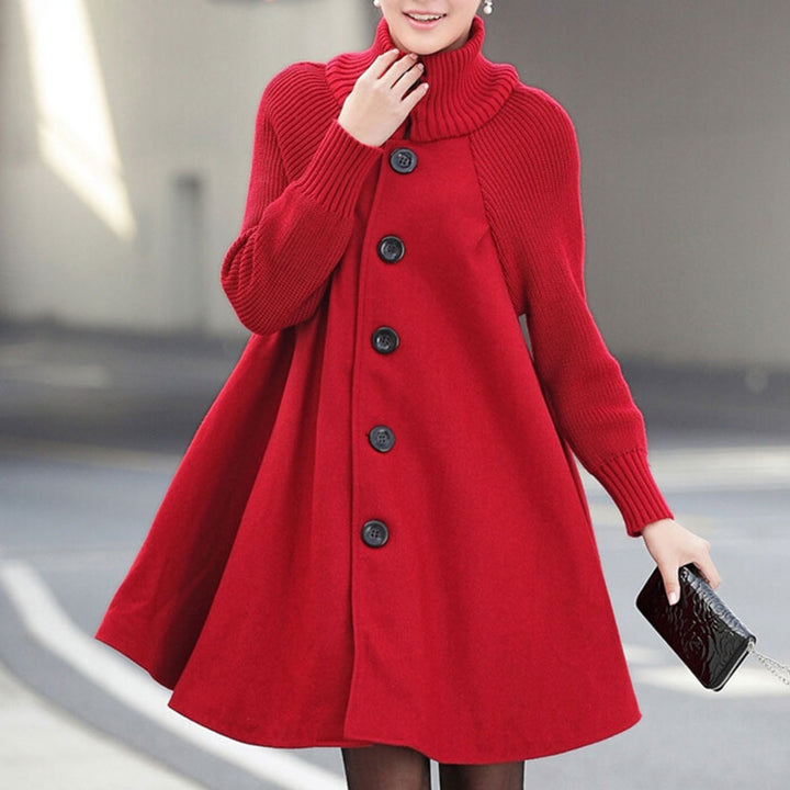 Warmer Damen Wintermantel in Grau mit stilvollem hohem Kragen und Taillengürtel für elegante Frauenmode.