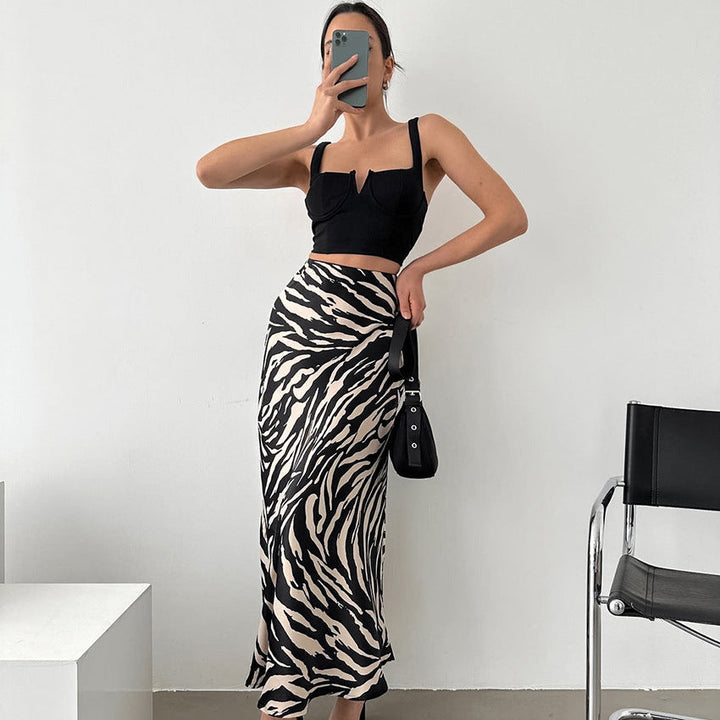 Vielseitiger Damenrock im Zebra Print, A-Linie, High Waist. Perfekt für Büro & Freizeit. Modischer kurzer Frühlingsrock.