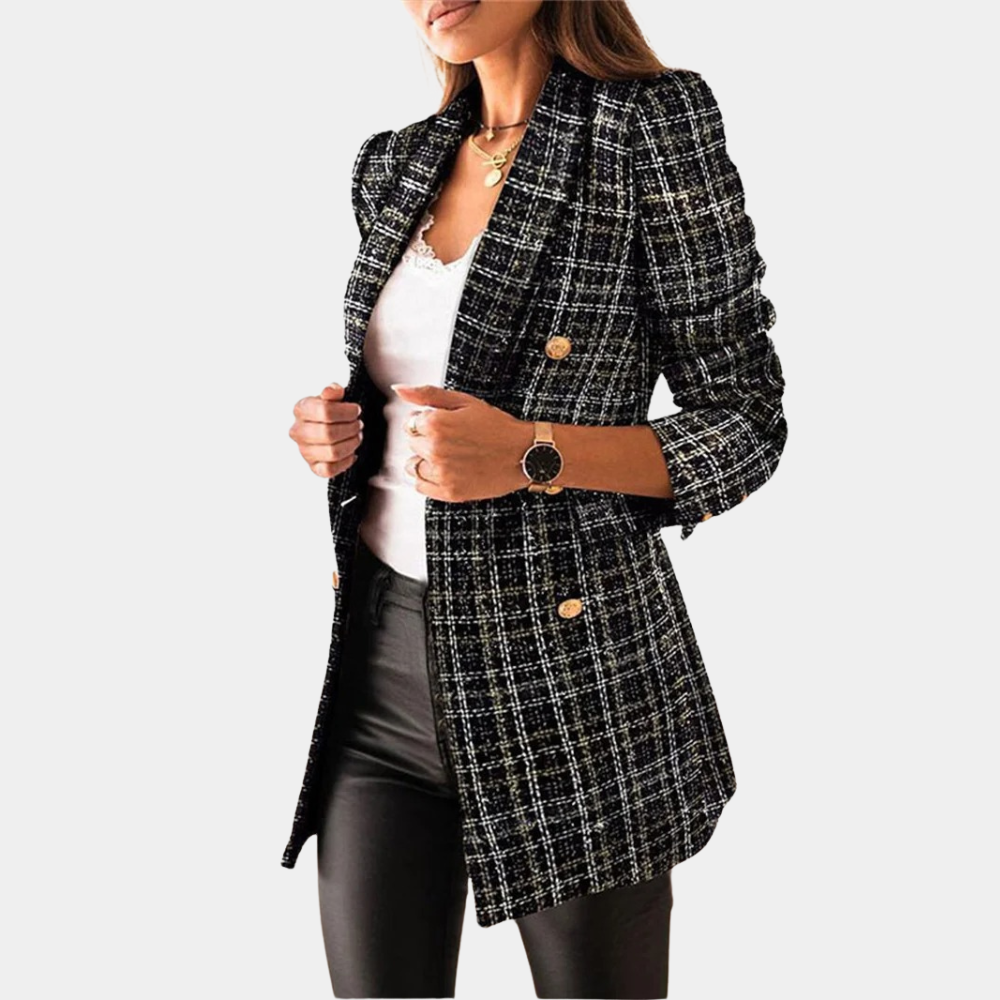 Vielseitiger Damen Zweireiher Blazer, elegant für Business-Meetings und stilvolle Freizeit. Modische Frauen Jacke.