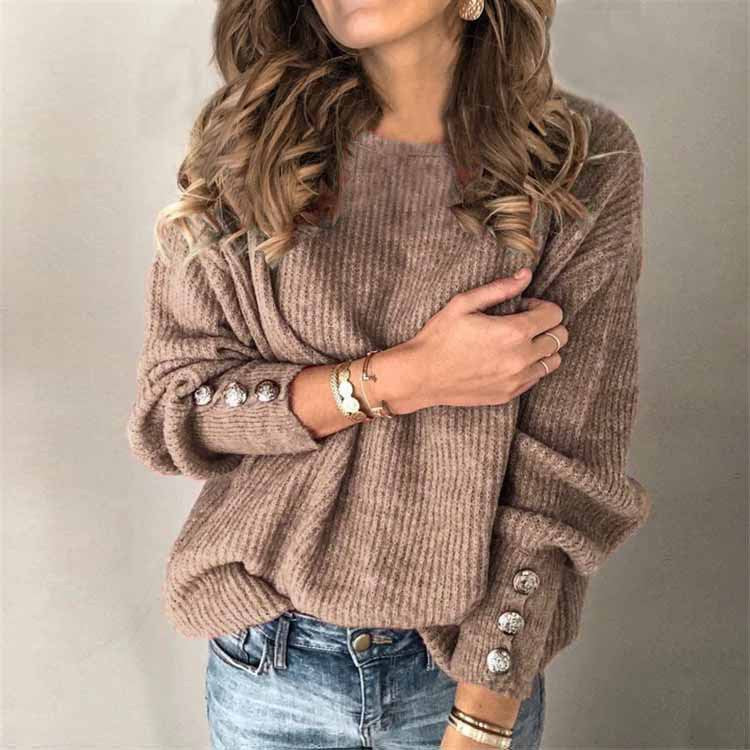Vielseitiger Damen-Strickpullover mit Langarm, ideal für elegante Freizeit- & Alltagslooks.