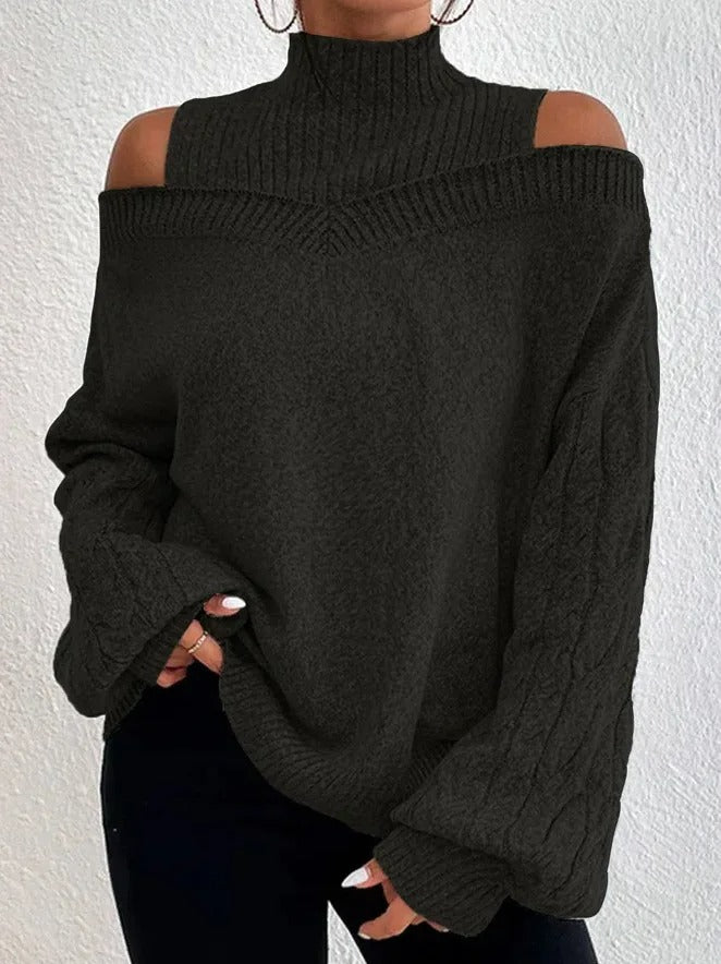 Kuscheliger Damenpullover Selina in Schwarz, wärmend & komfortabel, ein Must-have für kalte Wintertage.