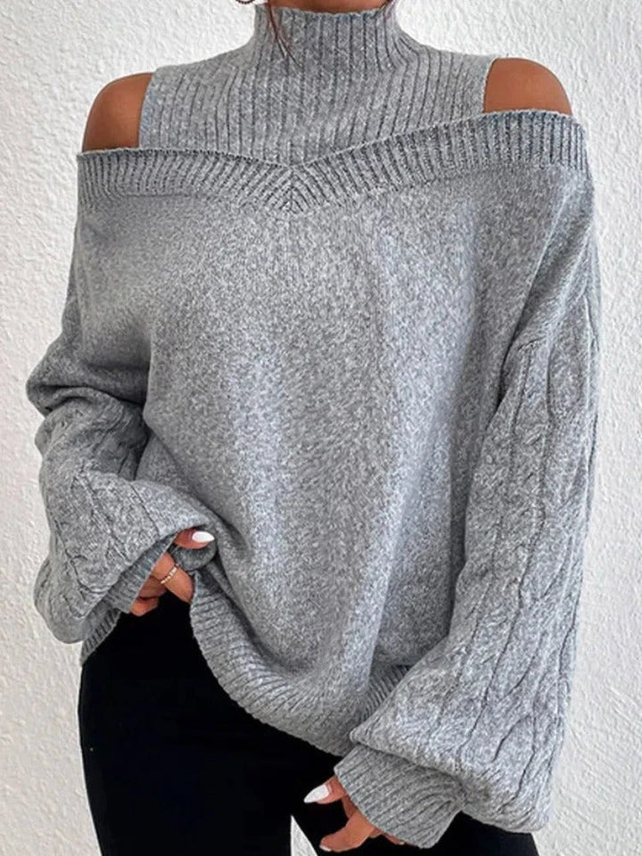 Stilvolles Damen Oberteil Selina in elegantem Blau, komfortabler Pullover für Herbst- & Wintermode.