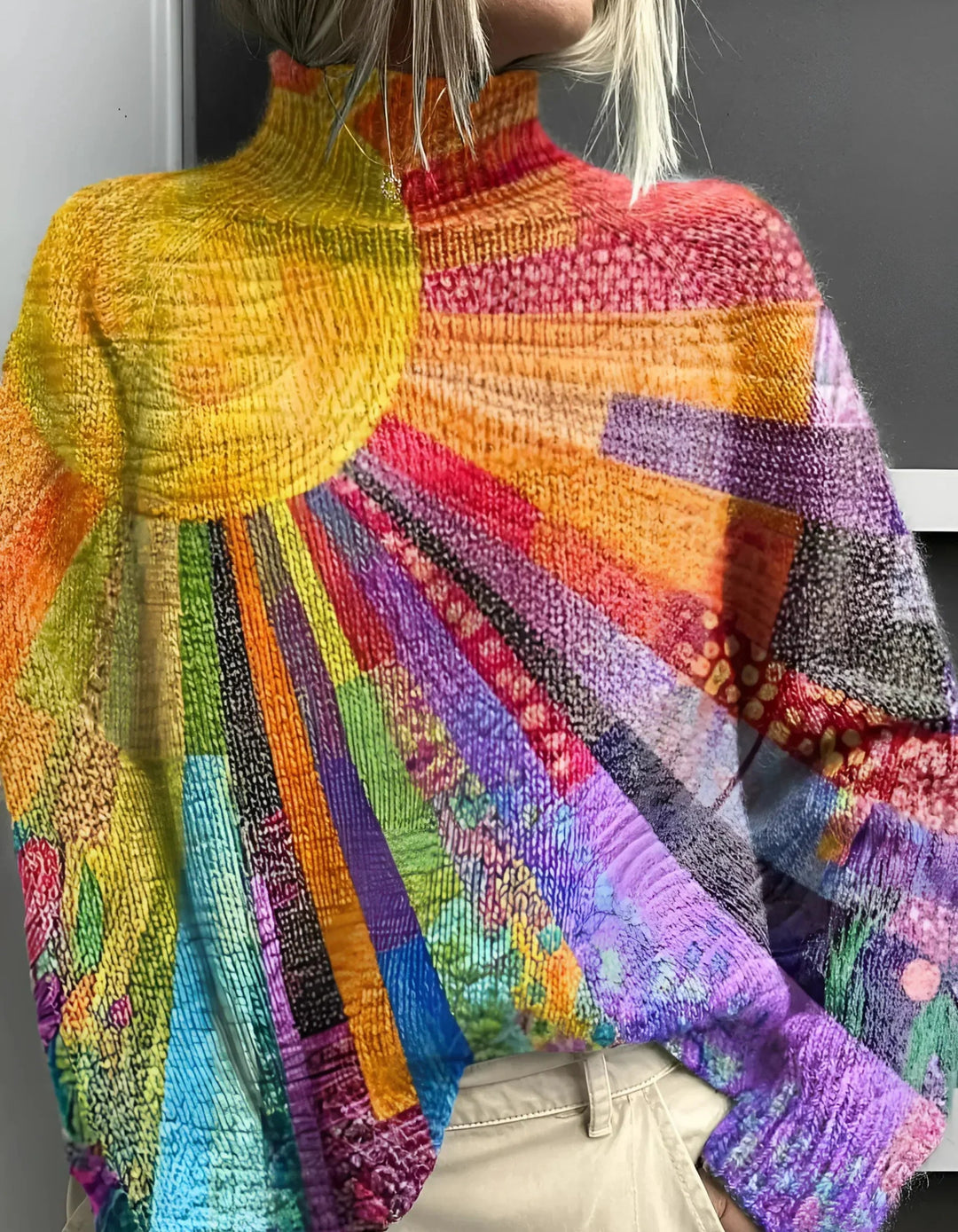 Eleganter, farbenfroher Damen Rollkragenpullover für stilvollen Komfort im Winter. Lebendig & vielseitig.