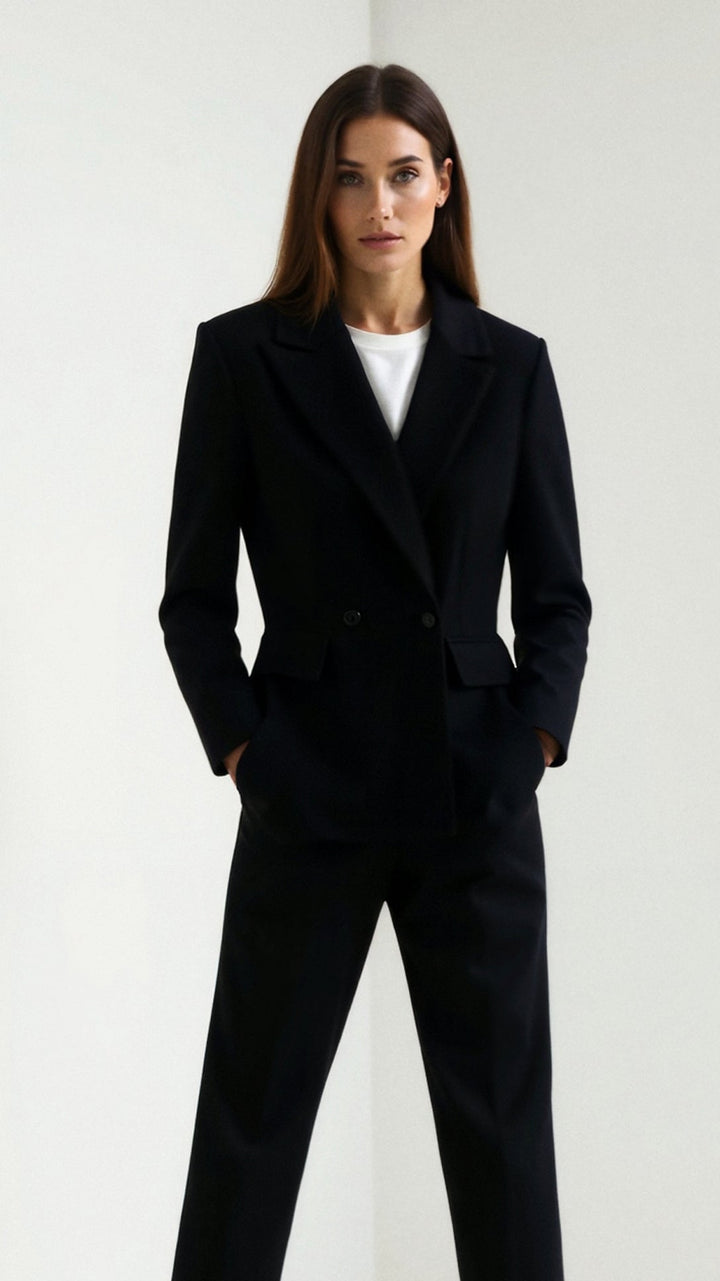 Khaki Damen Longline Blazer, tailliert geschnitten, perfekt für elegante Sommer- und Herbst-Looks.