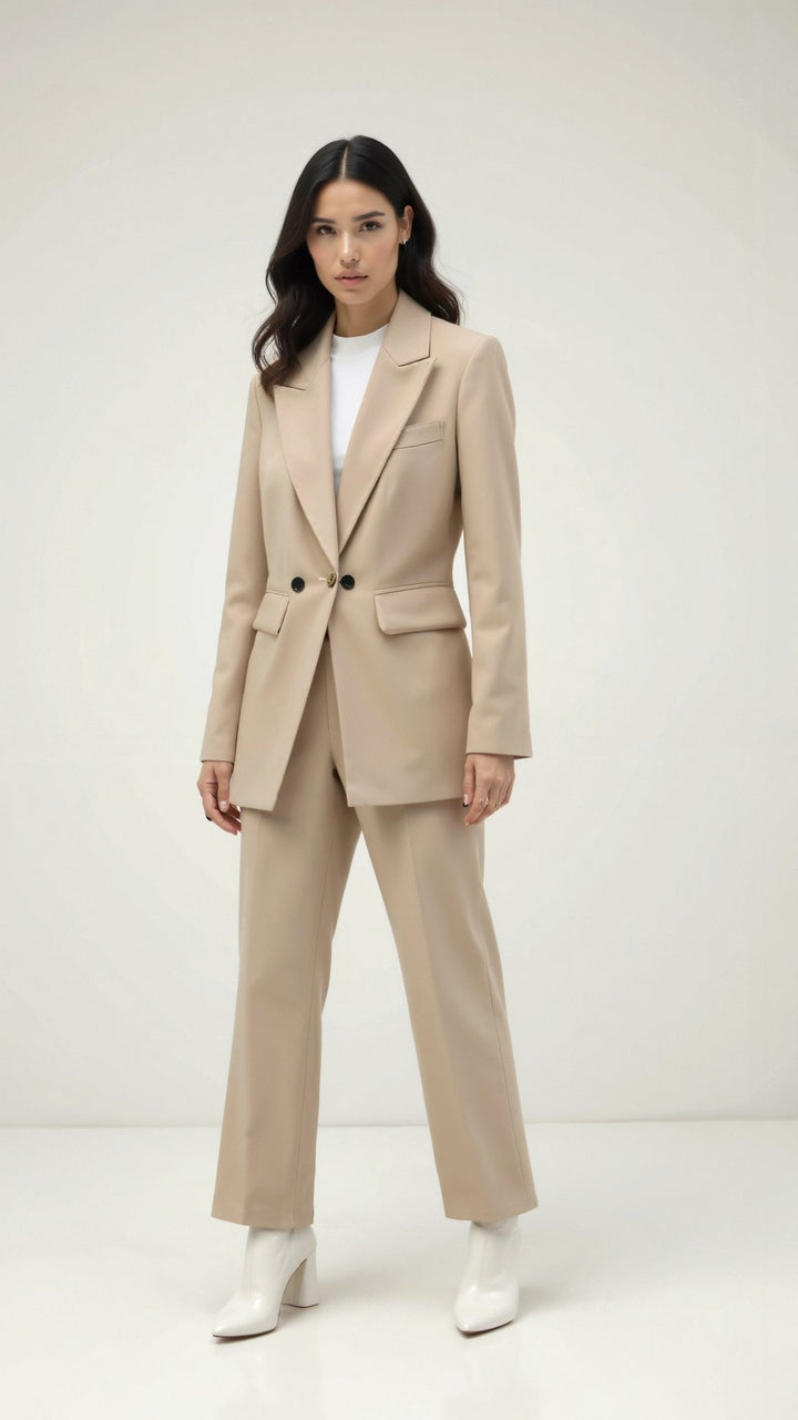 Moderner Damen Longline Blazer, tailliert, vielseitig für Business und elegante Freizeit-Looks.