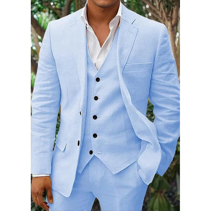 Eleganter Herren 3-teiliger Anzug mit Weste, perfekt für formelle Anlässe und stilvolle Auftritte.