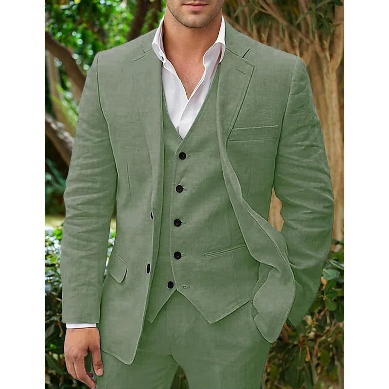 Blauer Slim Fit Herren Anzug 3-teilig mit Weste, ideal für Business & Hochzeiten. Zeitlose Herrenmode.