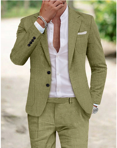 Eleganter Herren Anzug Einreiher für stilvolle Frühling & Sommer Auftritte. Ideal als Business Anzug.