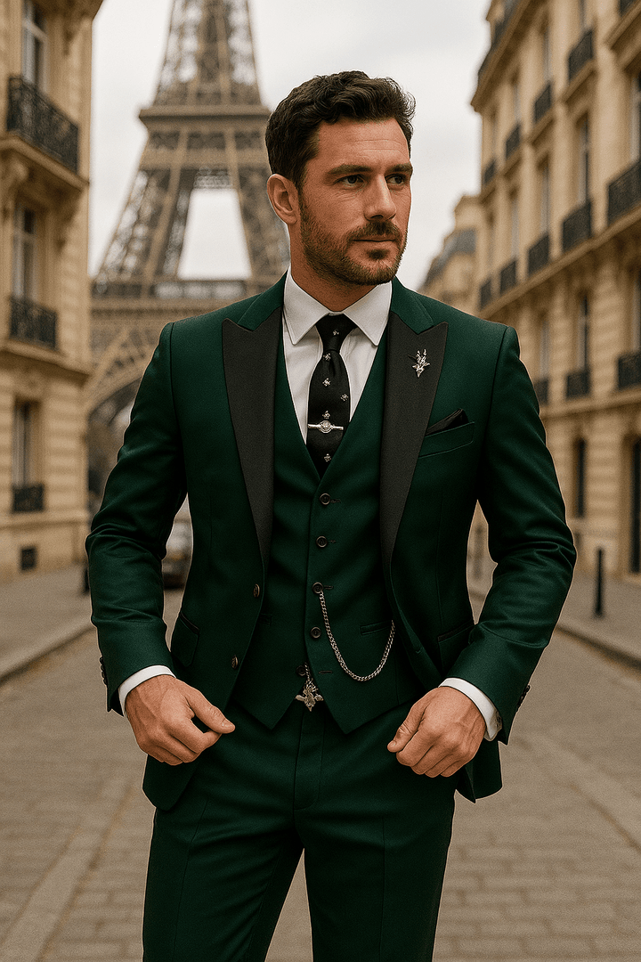 Eleganter Herren Dreiteiler Anzug für Frühling, formelle Anlässe. Business Anzug, Hochzeitsanzug & Abendmode.