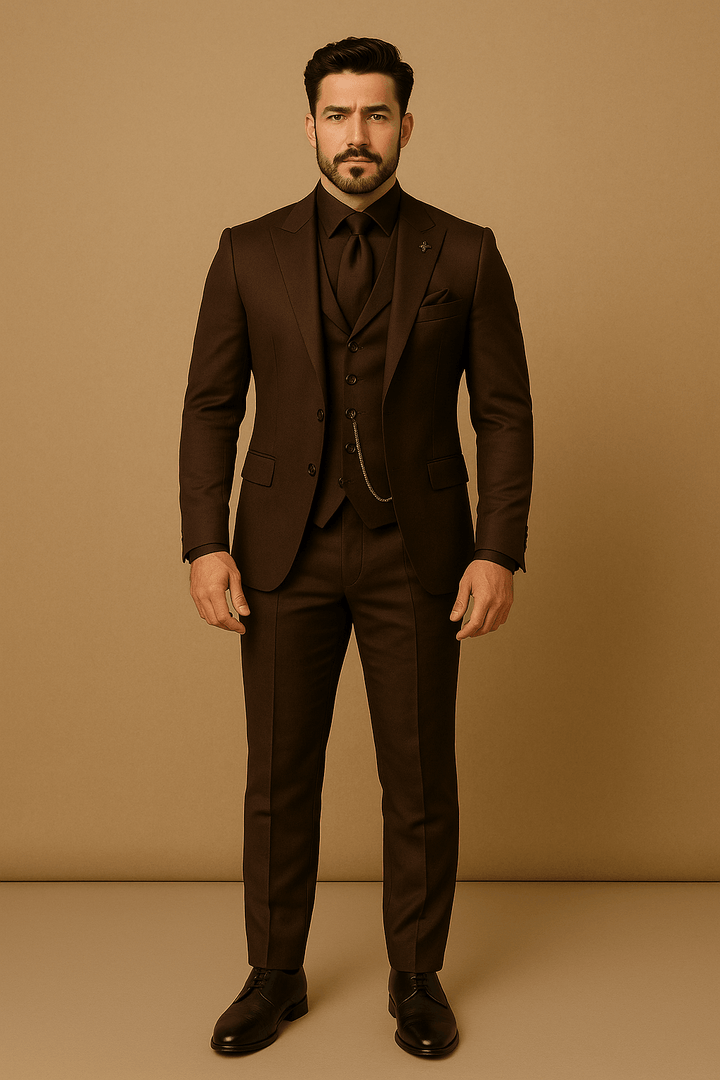 Eleganter Frühlingsanzug für Herren, Dreiteiler. Ideal für Business, Hochzeiten & Smart Casual Events.