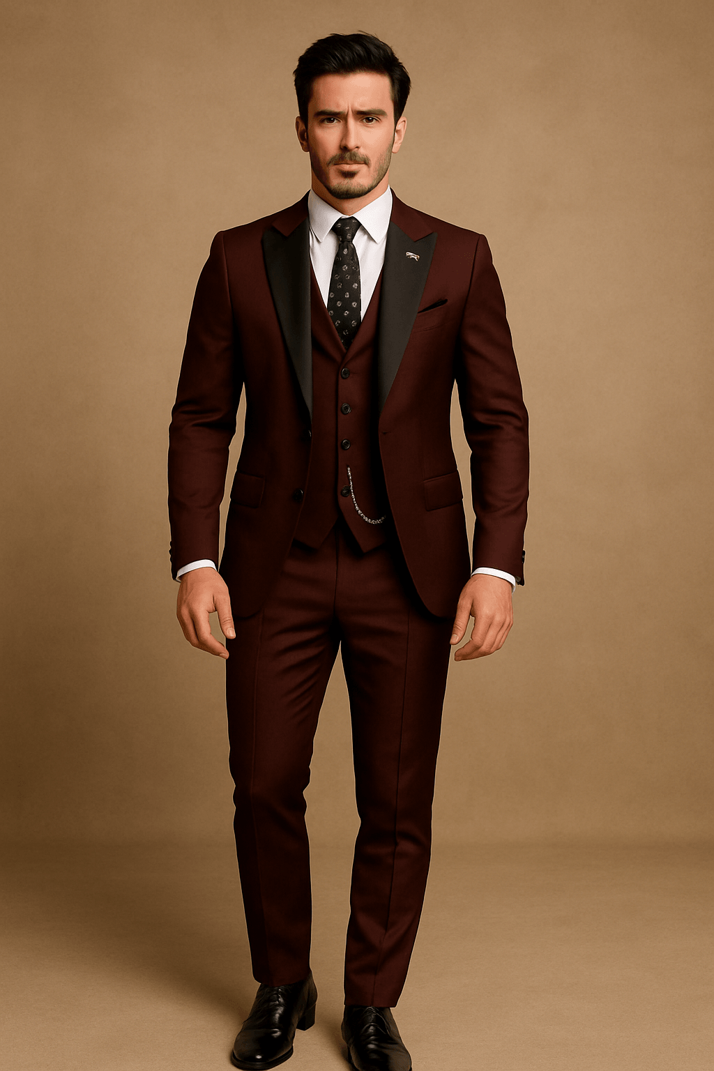 Herren Dreiteiler Anzug in modernem Schnitt. Perfekt für formelle Anlässe, Business & Hochzeiten im Frühling.