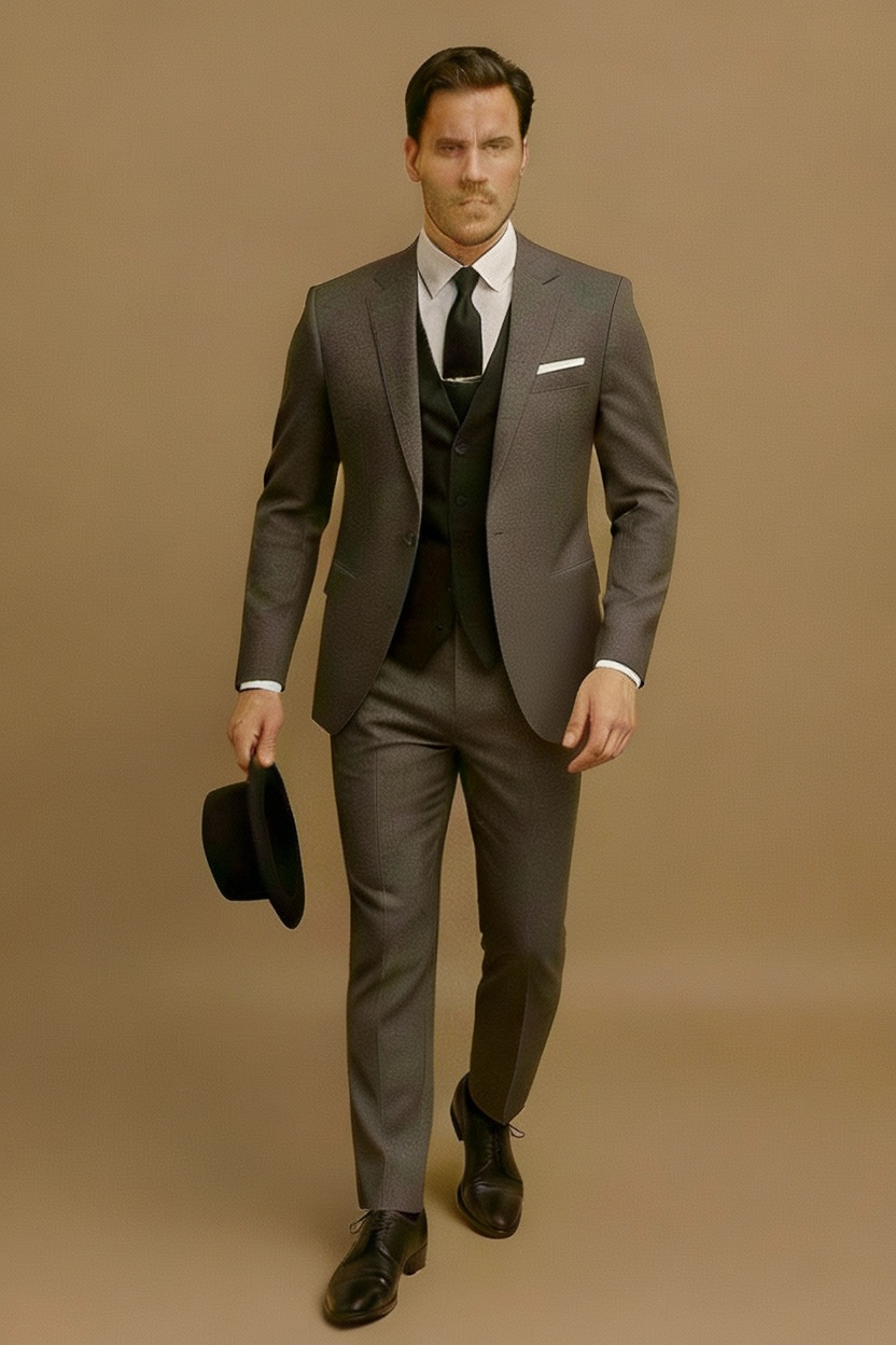 Stilvolle Herren Abendmode: Dreiteiler Anzug für besondere Anlässe, Galas oder als eleganter Business Anzug.