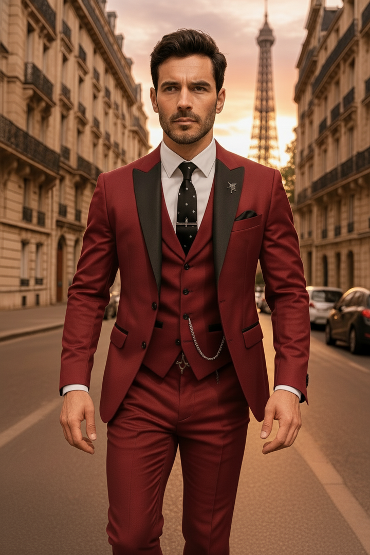 Anzug Set Herren: Dreiteiler, elegant & formell. Ideal für Business, Hochzeiten & festliche Anlässe im Frühling.