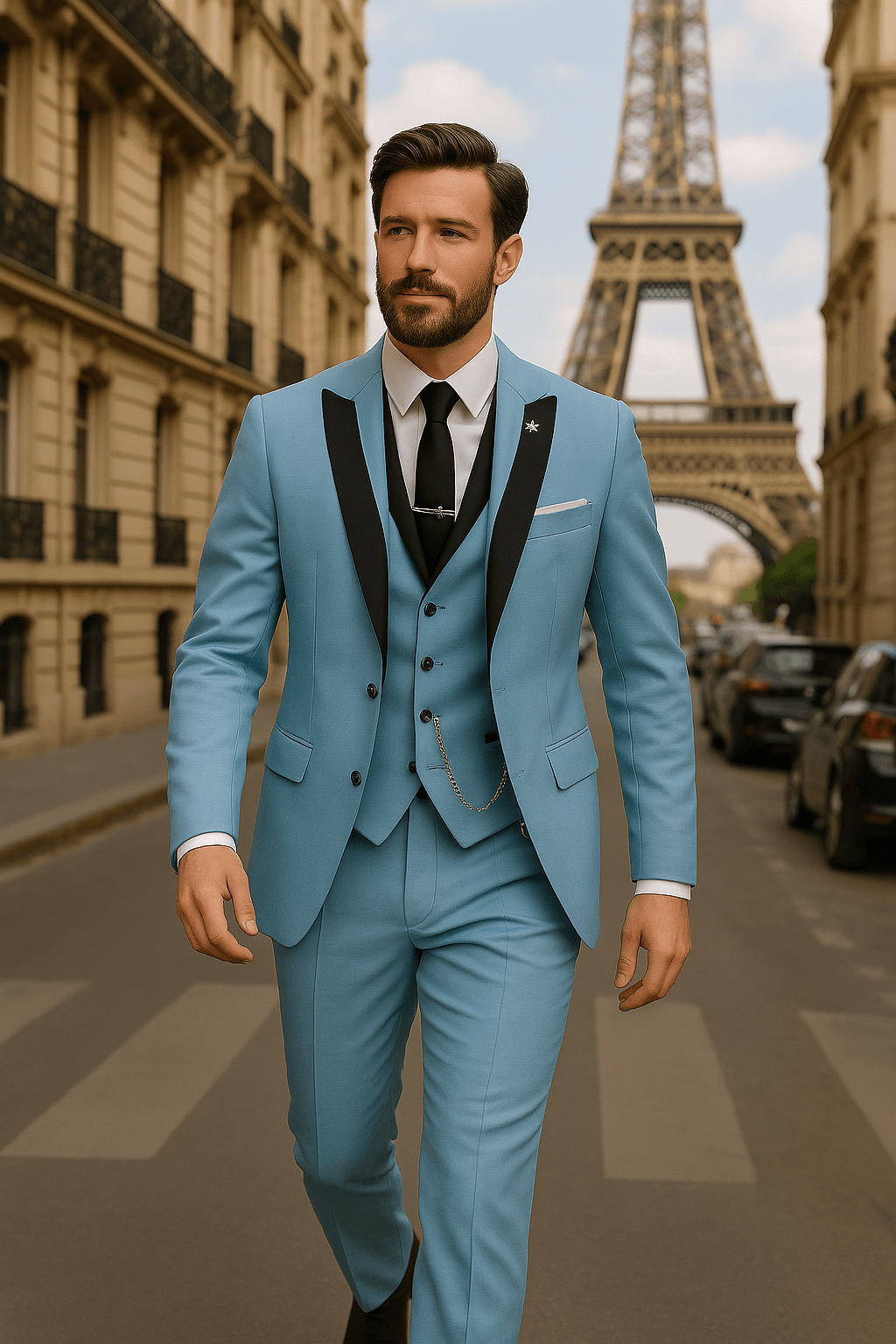 Hochwertiger Herren Dreiteiler Anzug für Business, Hochzeiten & Abendmode. Eleganter Look für formelle Anlässe.