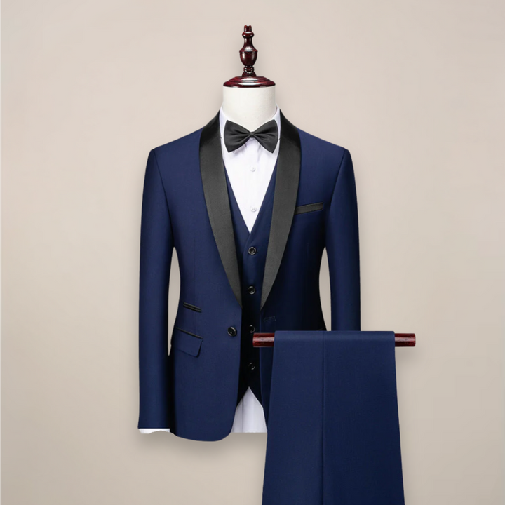 Formeller Herren Anzug, dreiteilig, in edlem Design für festliche Anlässe, Business & Gala.