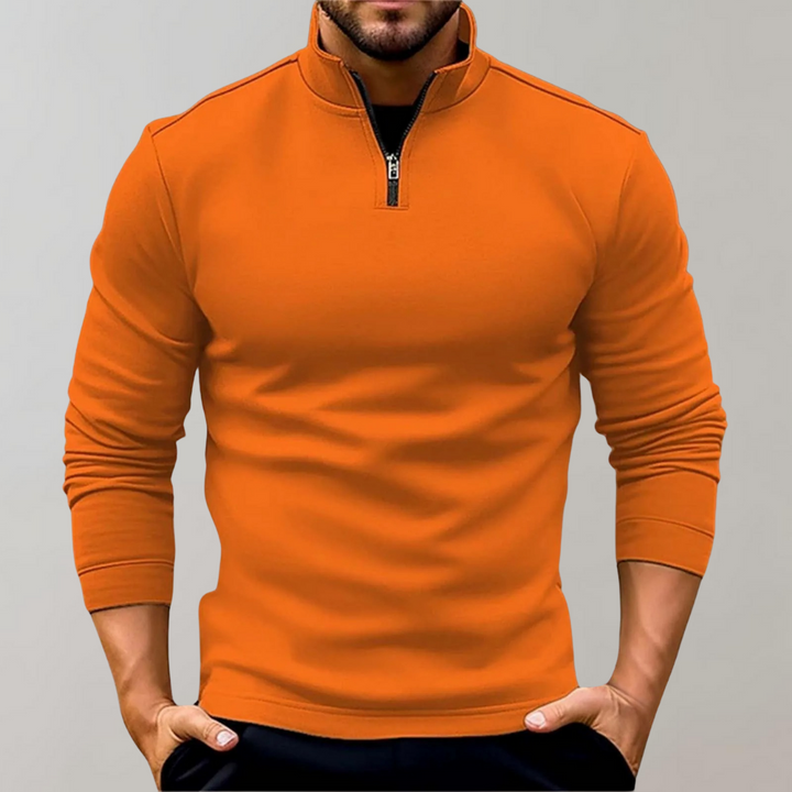 Weicher Strick Herrenpullover mit Reißverschluss, bietet Wärme und Komfort. Ideale Wintermode für stilvolle Herren.