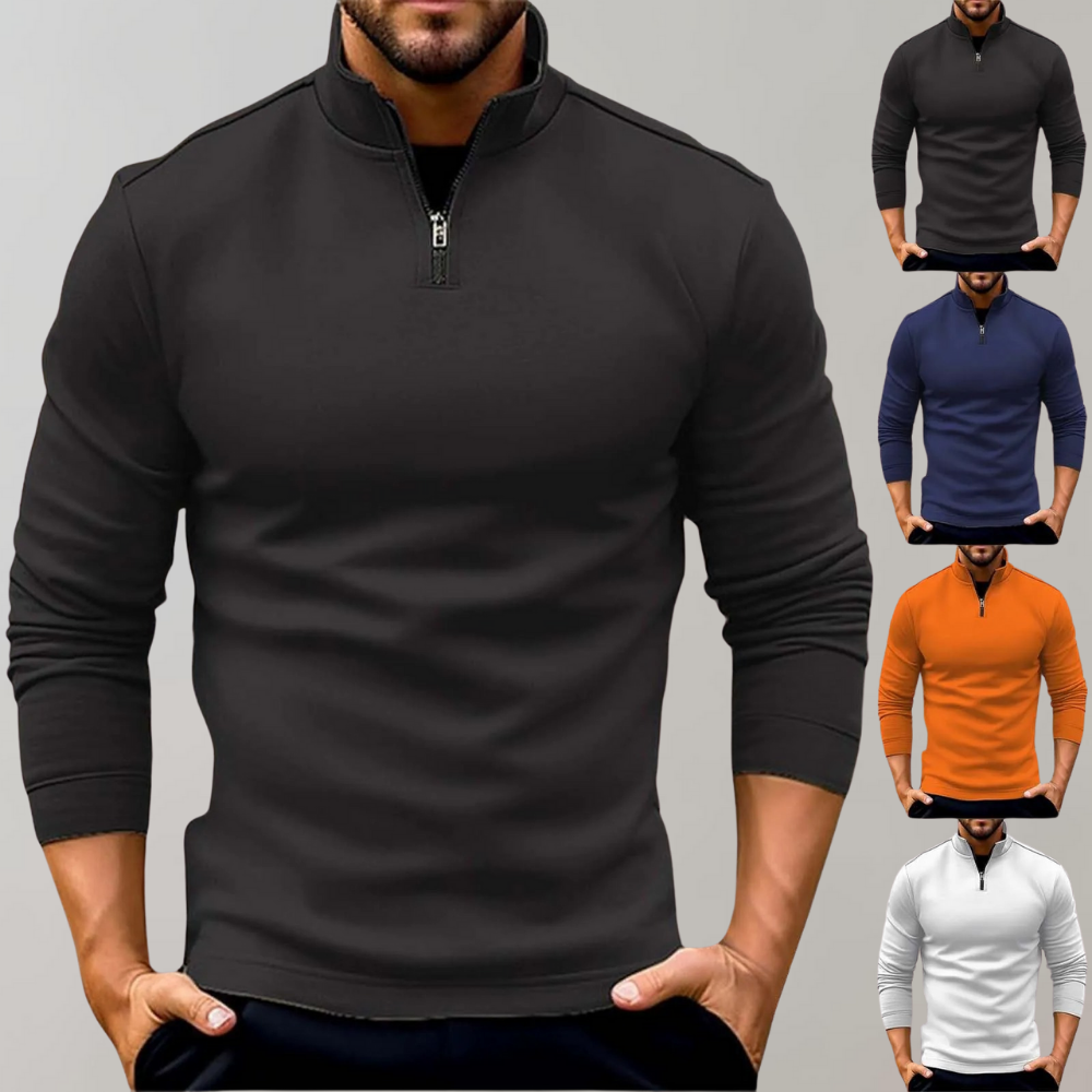 Bequemer Herren Sweater mit Reißverschluss, perfekte Passform für einen modernen Herbst- und Winterlook.