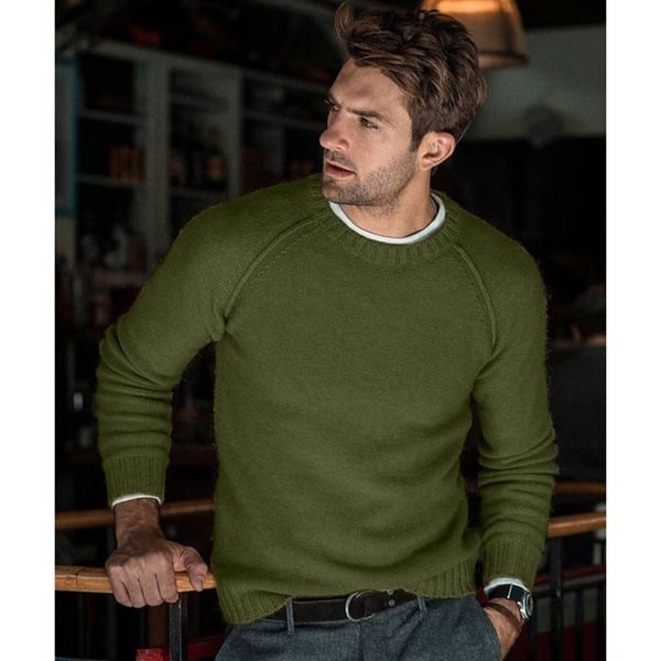 Modischer Herren Langarm Rundhals Pullover. Vielseitig für Büro und entspannte Freizeit-Outfits.