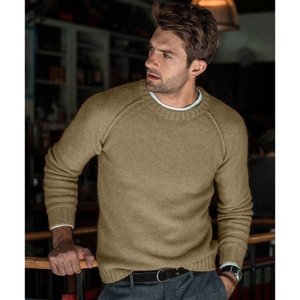 Herren Frühlingspullover mit Rundhals. Zeitlos, komfortabel und bürotauglich für Smart Casual.