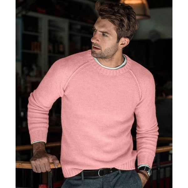 Ansicht eines stilvollen Herren Strickpullovers (Rundhals). Perfekt für einen smarten Casual Look.