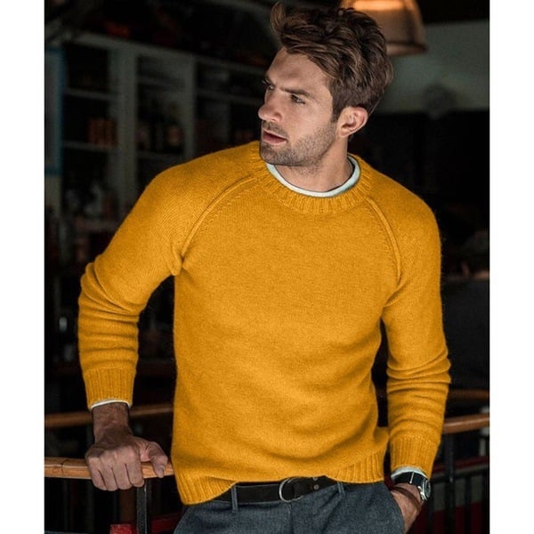 Komfortabler Herren Frühlingspullover (Rundhals). Vielseitig kombinierbar für einen smarten Casual Stil.