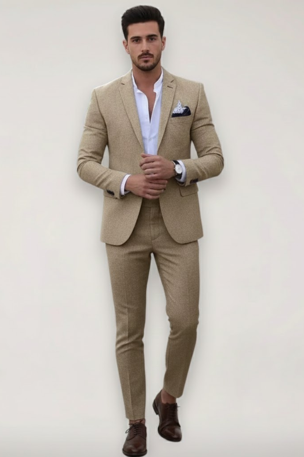 Eleganter Herren Slim Fit Anzug für Frühling und Business. Moderner Zweiteiler mit Sakko & Hose, perfekt für festliche Anlässe.