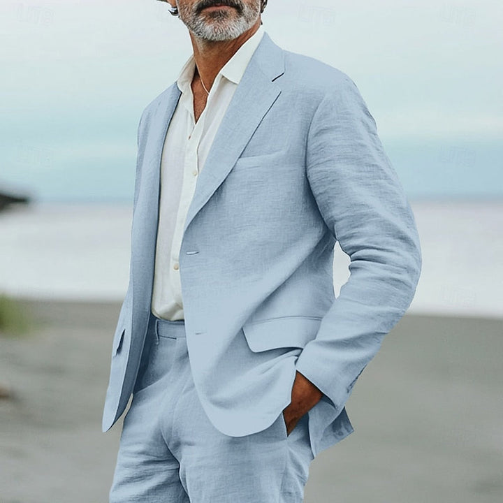 Stilvoller Herren Freizeitanzug Zweiteiler, ideal für Smart & Business Casual Looks. Leichter Sommeranzug.