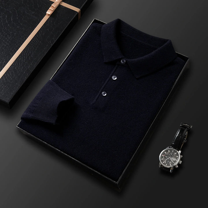 Bequemer Herren Strick Polo Pullover, die perfekte Wahl für entspannte, stilvolle Tage.