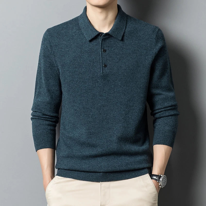Ganzjahres Herren Strick Polo Pullover, ein Must-have für moderne Herrenmode.