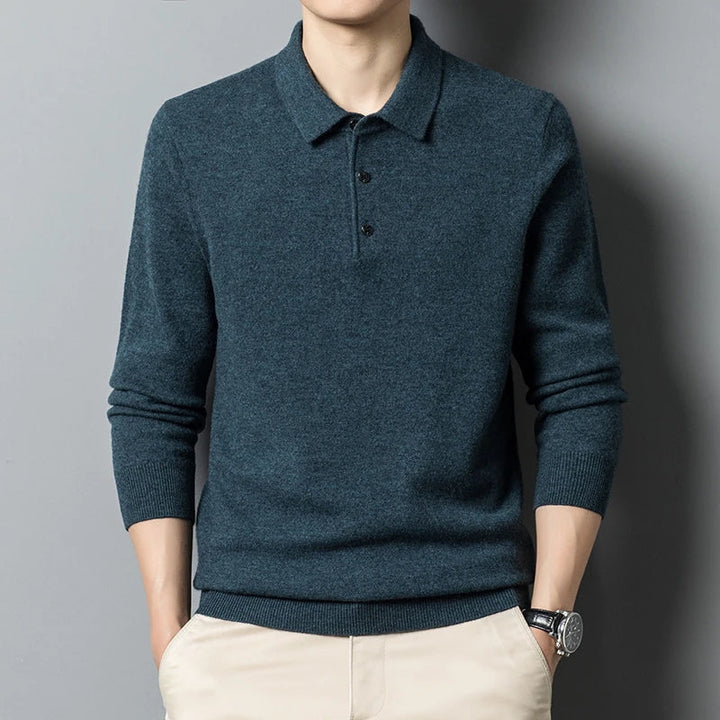 Ganzjahres Herren Strick Polo Pullover, ein Must-have für moderne Herrenmode.