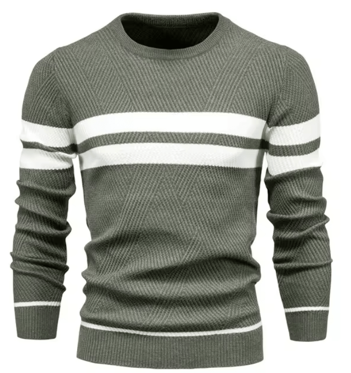 Herren Strickpullover, stilvoll kombiniert für das Büro. Eleganter Rundhalspullover für Business Casual & Layering.
