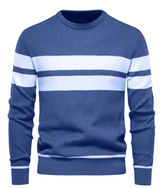 Detail des Ärmelbündchens vom Herren Strickpullover. Zeigt die feine Verarbeitung, bequem & strapazierfähig.
