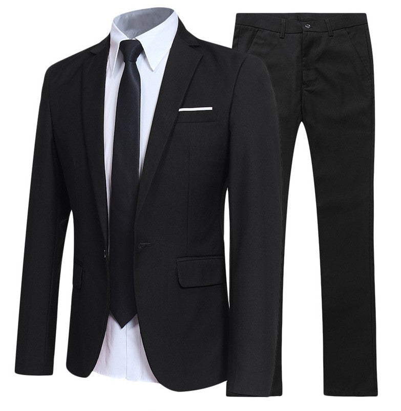 Eleganter Herren Zweiteiler Anzug mit Reverskragen, perfekt für Business und festliche Anlässe, stilvolle Herrenmode.
