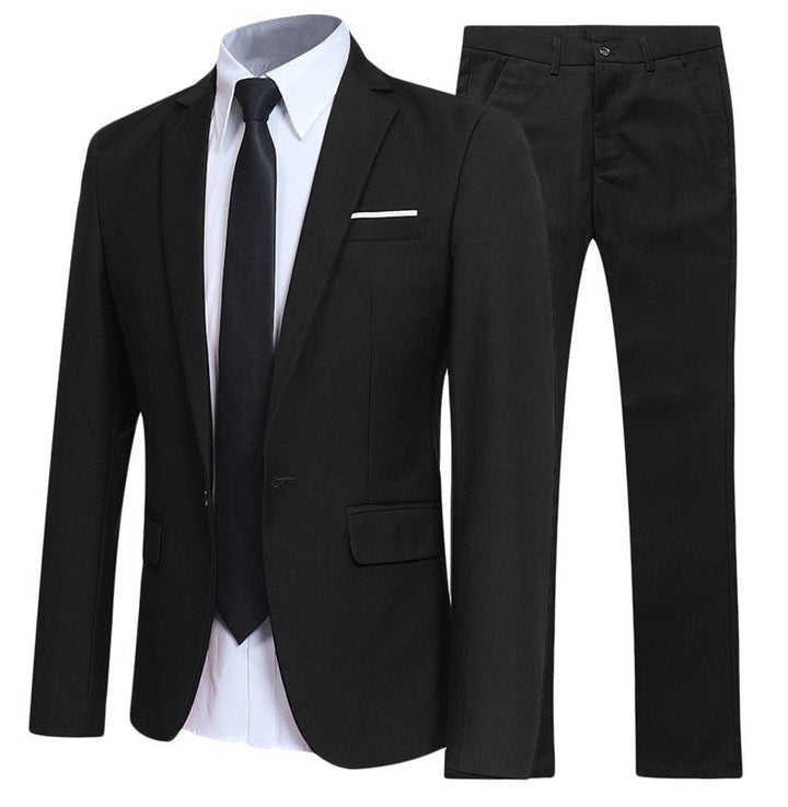 Eleganter Herren Zweiteiler Anzug mit Reverskragen, perfekt für Business und festliche Anlässe, stilvolle Herrenmode.