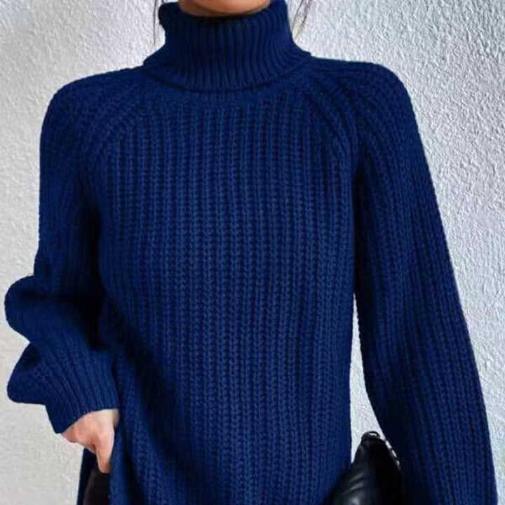 Wärmender Damen Langarmpullover mit Rollkragen, bequeme Passform für entspannte Freizeit & Alltag.
