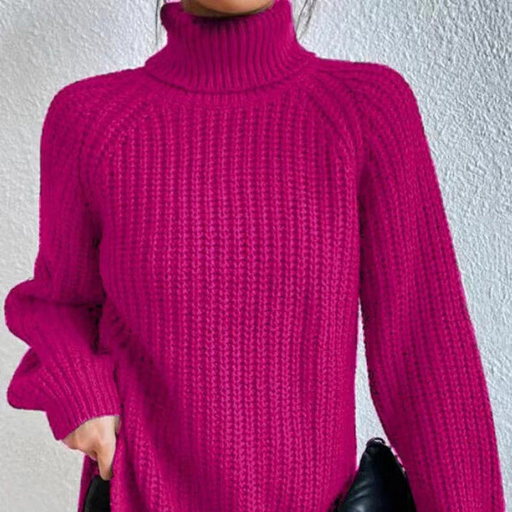 Eleganter, warmer Damen Winter Rollkragenpullover, bequemer Langarm für Freizeitmode & kalte Tage.