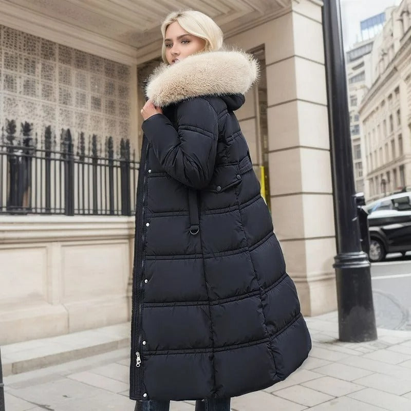 Modischer Puffer Wintermantel für Damen, lang, warm & schick, perfekt für die kalte Saison.