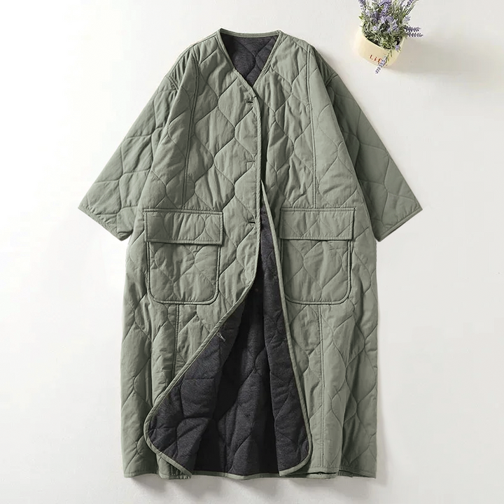 Eleganter leichter Damen-Steppmantel für den Winter, stilvoll und warm, ideal für die Damenmode.