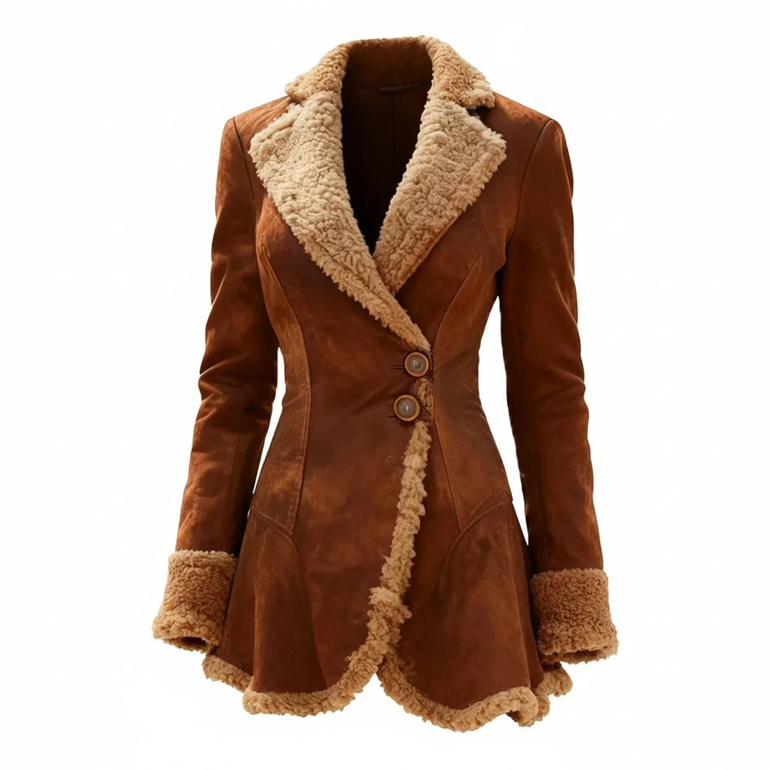 Eleganter, maßgeschneiderter Damen-Wintermantel für stilvolle Frauen. Klassischer Schnitt, hochwertige Wintermode.