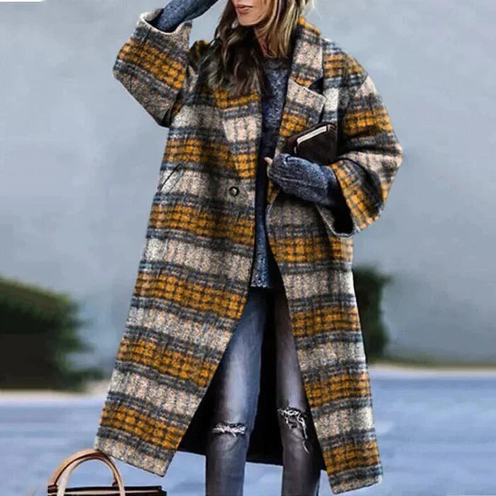 Gemütlicher, eleganter Damen Wintermantel, lang & oversized. Stilvoll durch den Winter.