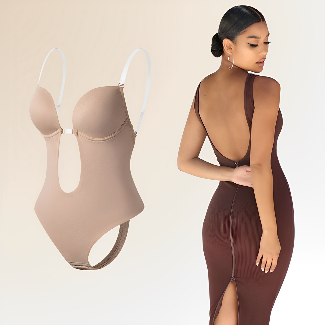 Nahtloser Damen-Bodysuit-BH, rückenfrei und formend, bietet unsichtbaren Halt unter figurbetonten Outfits.