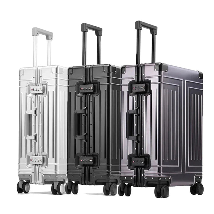 Eleganter, robuster Hartschalenkoffer mit Rollen, ideal für stilvolle Reisen und Urlaub.