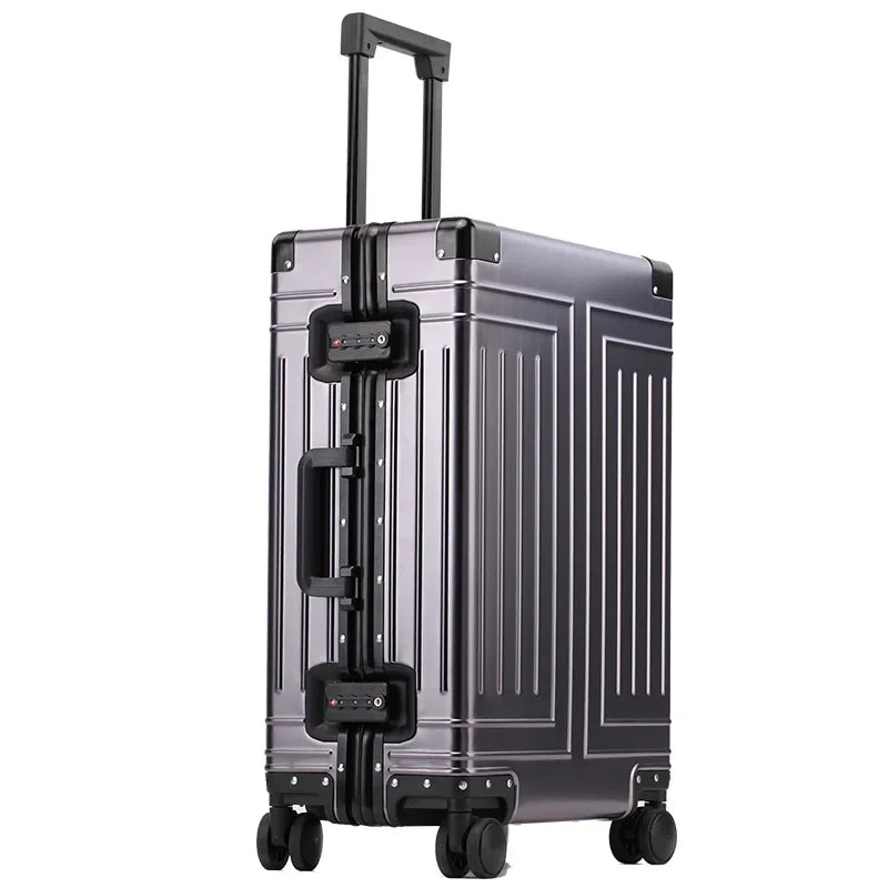 Moderner Hartschalen-Rollkoffer mit leisen Spinner-Rädern und integriertem TSA-Schloss für sicheres Reisen.
