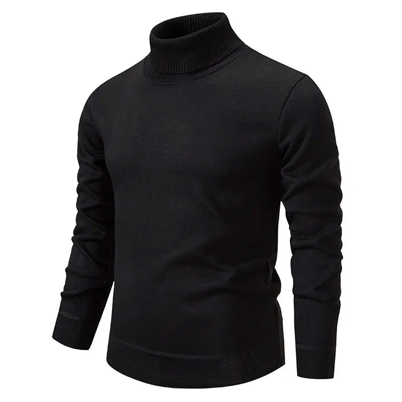 Stilvoller Herren Rollkragenpullover in Slim Fit, getragen von Model. Moderner Business-Casual-Look für Winter & Übergang.