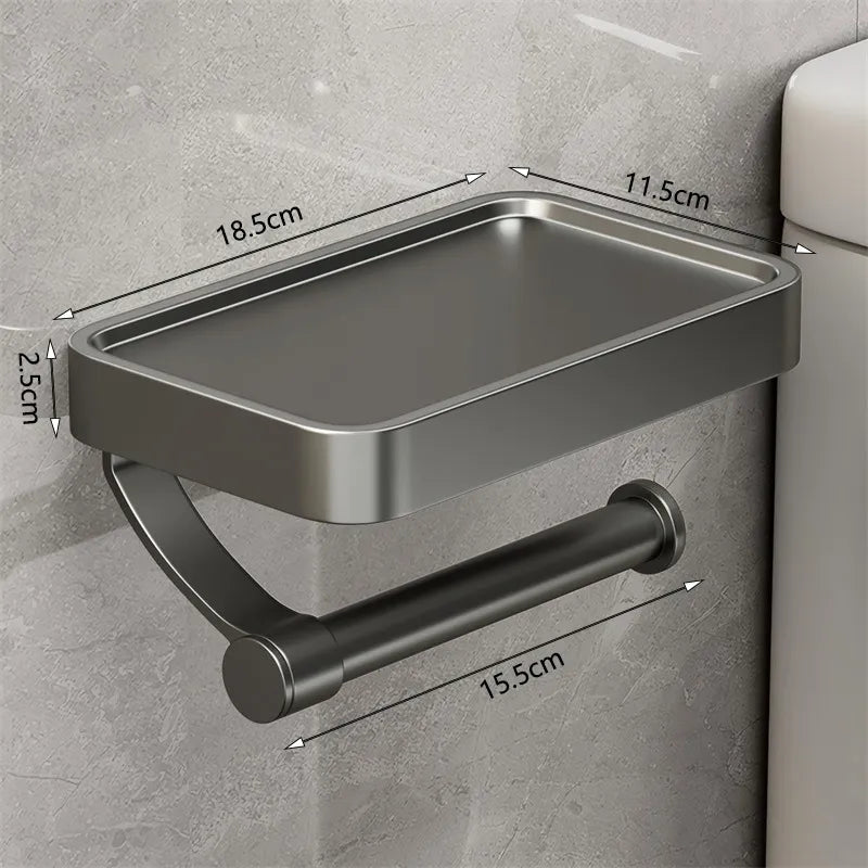 Produktfoto des Toilettenpapierhalters aus Edelstahl, das seine hochwertige Verarbeitung hervorhebt.